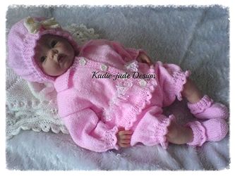 Knitting Pattern #89 Dress Set for 0-3/3-6m Baby/Reborn 18-22in 